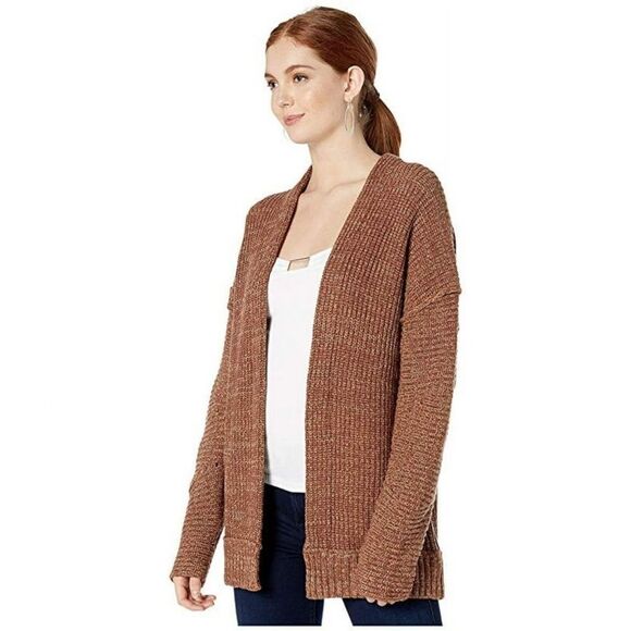 Free People High Hopes Mariposa Brown Combo Long Sleeve Cardigan Sweater Sz S - Picture 2 of 9